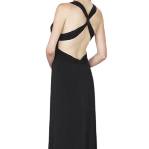 NWT La Femme 14180 Chiffon Prom Dress Black Size 8 - Picture 3 of 6